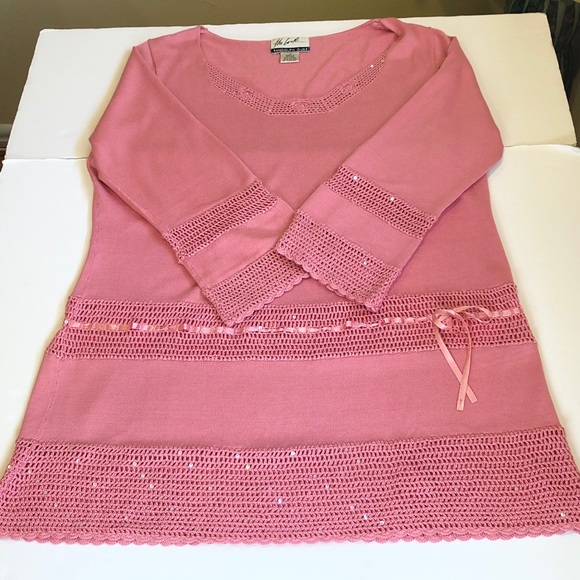 The Look by Randolp Duke Sweaters - The Look by Randolph Duke Pink Silk & Cotton Tunic Sweater Medium - EC 
No Flaws